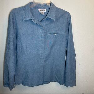 Vintage Talbots Classic Casual top Button down hidden buttons Cotton